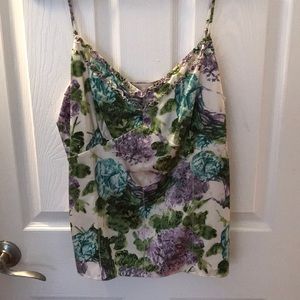Ann Taylor Floral fitted formal tank NWT